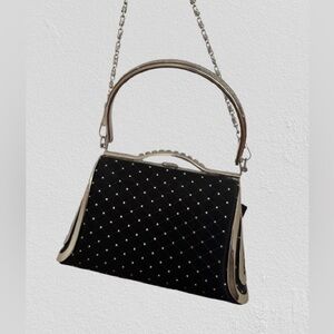 Elegant Black Studded Handbag